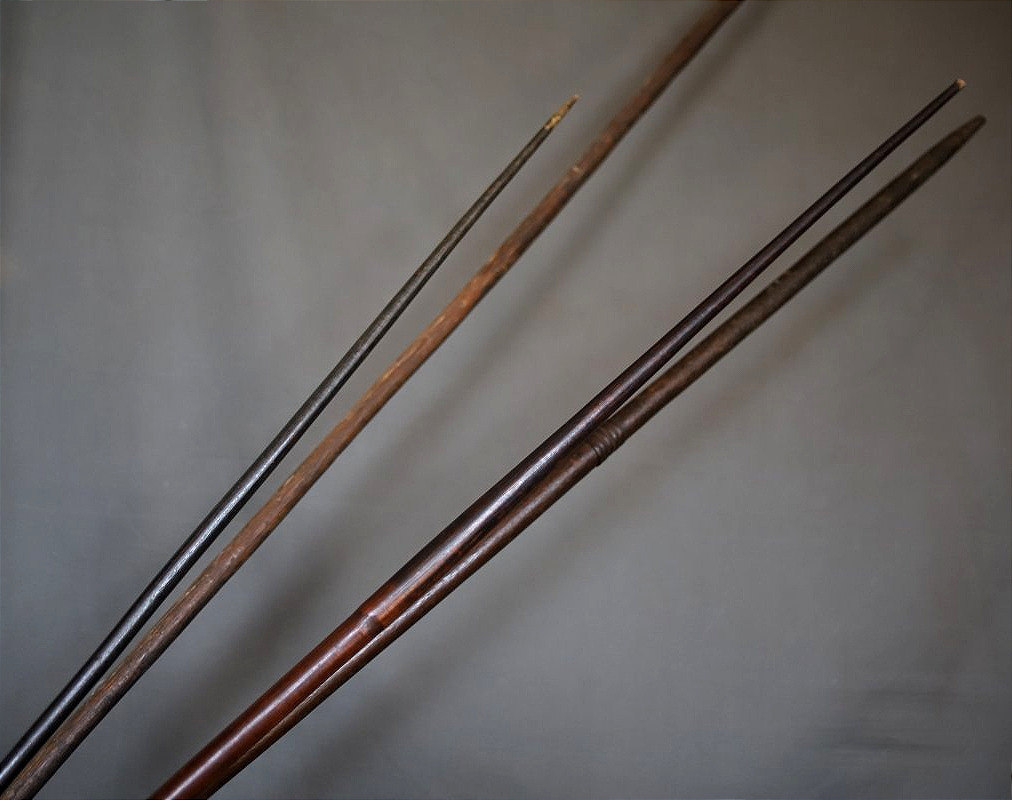 Four Wooden Kanak Spears - New Caledonia, Late 19th To Early 20th Century