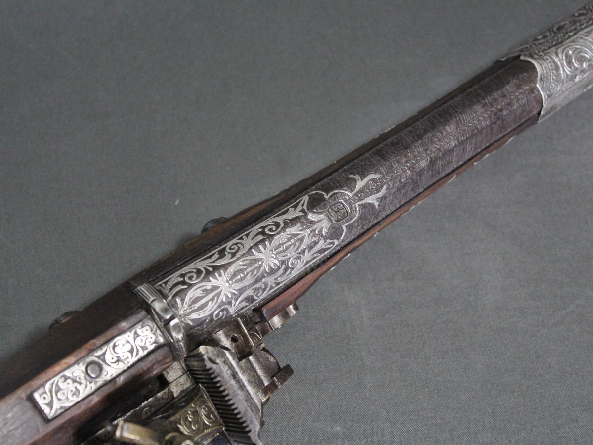 Algerian Moukhala Carbine With Damask Barrel—algeria, Dated 1855 -photo-1