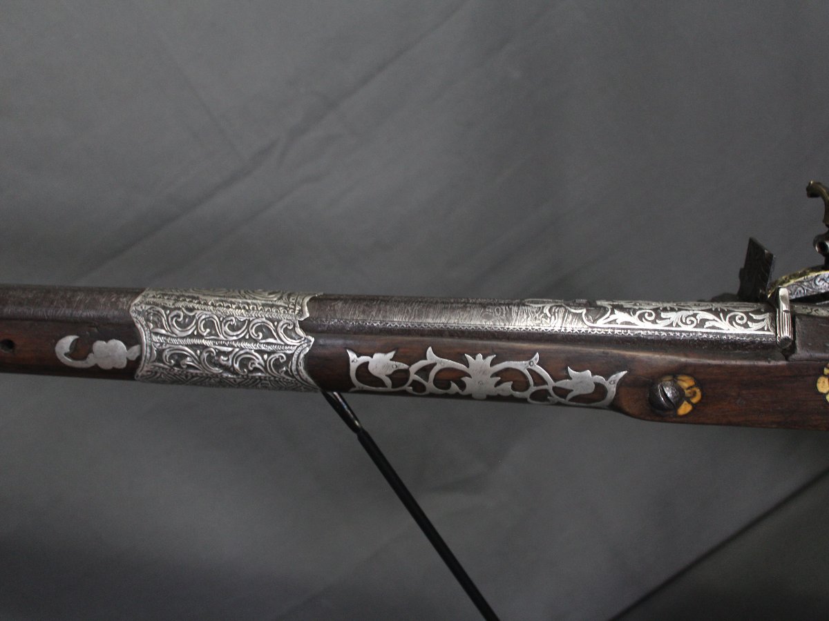 Algerian Moukhala Carbine With Damask Barrel—algeria, Dated 1855 -photo-3