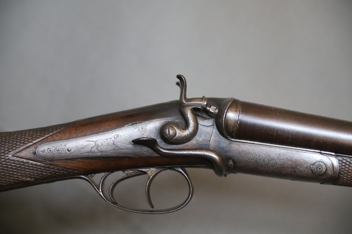 24-caliber Side-by-side Hunting Shotgun - France, Late 19th Century -photo-1