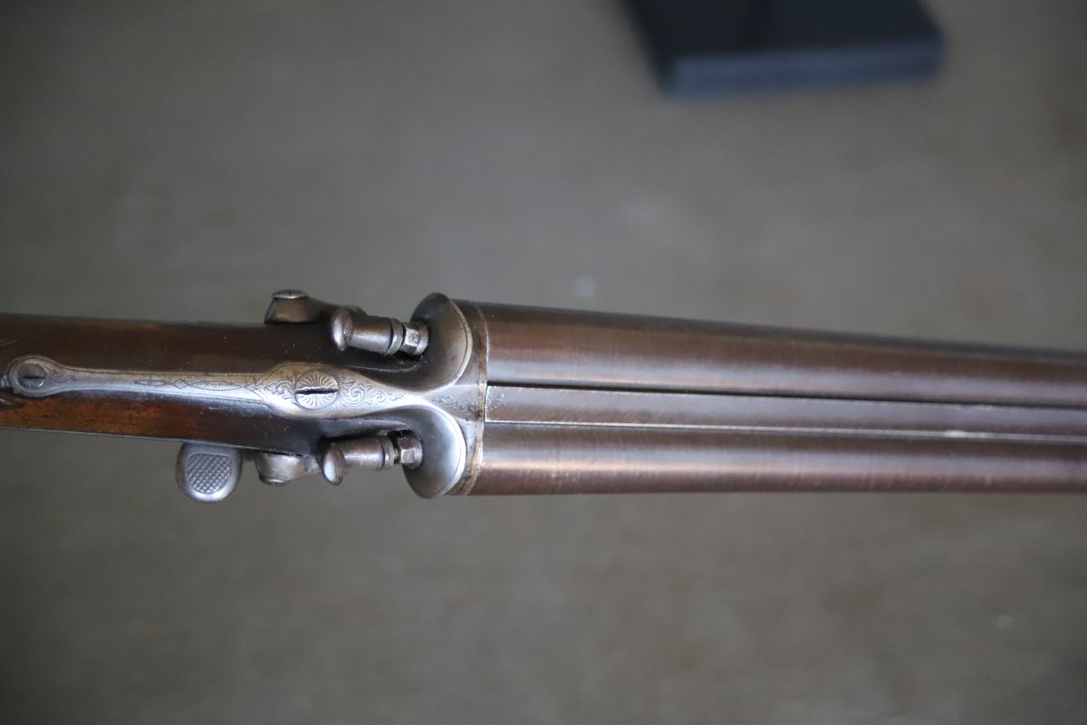 24-caliber Side-by-side Hunting Shotgun - France, Late 19th Century -photo-4