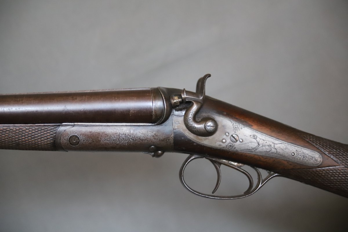 24-caliber Side-by-side Hunting Shotgun - France, Late 19th Century -photo-5