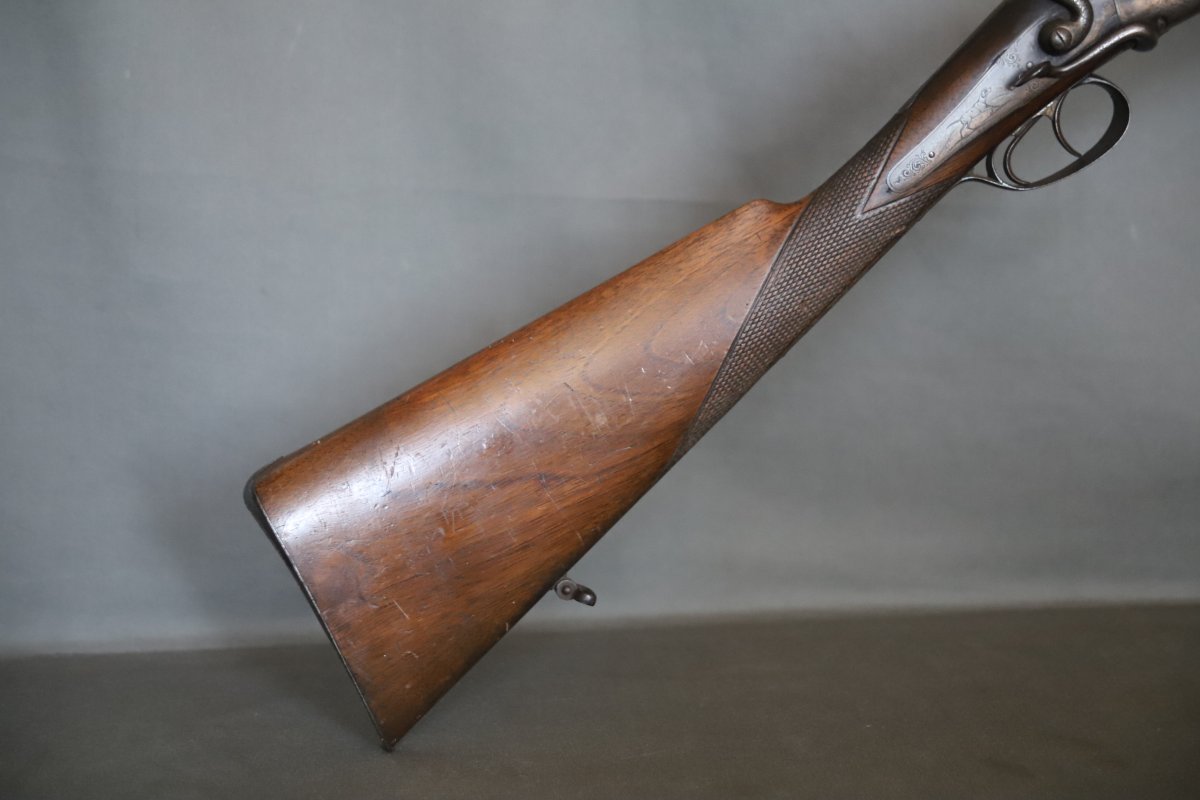 24-caliber Side-by-side Hunting Shotgun - France, Late 19th Century -photo-6