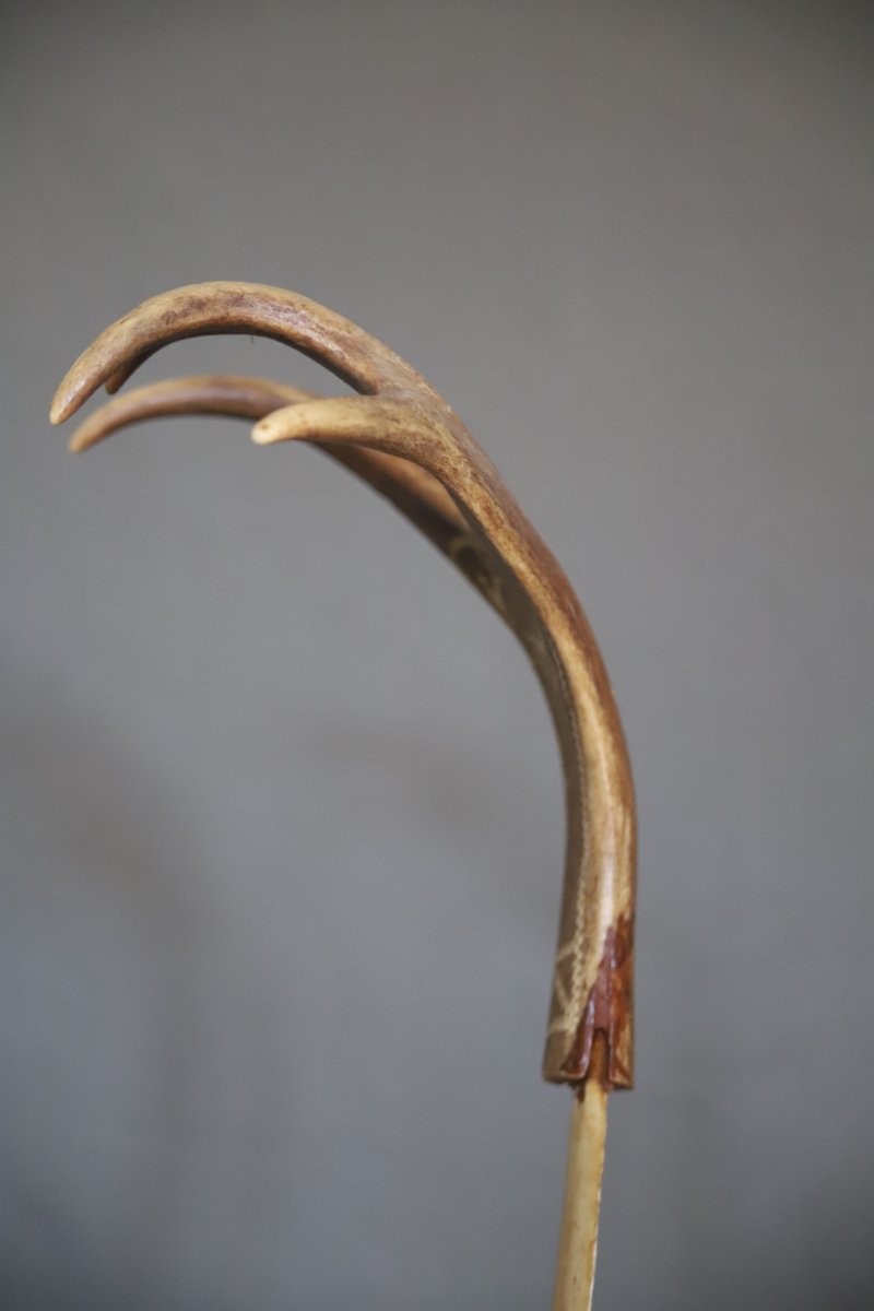 Couteau traditionnel Sami en os et bois de renne - Scandinavie, 20ème siècle   -photo-6