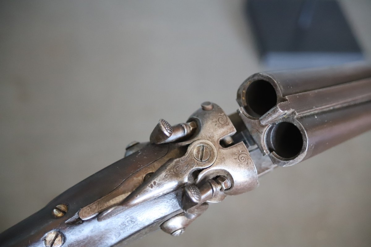 Fusil De Chasse Calibre 16/65 à Percussion Centrale Et Chiens Extérieurs - Fin 19ème-photo-3