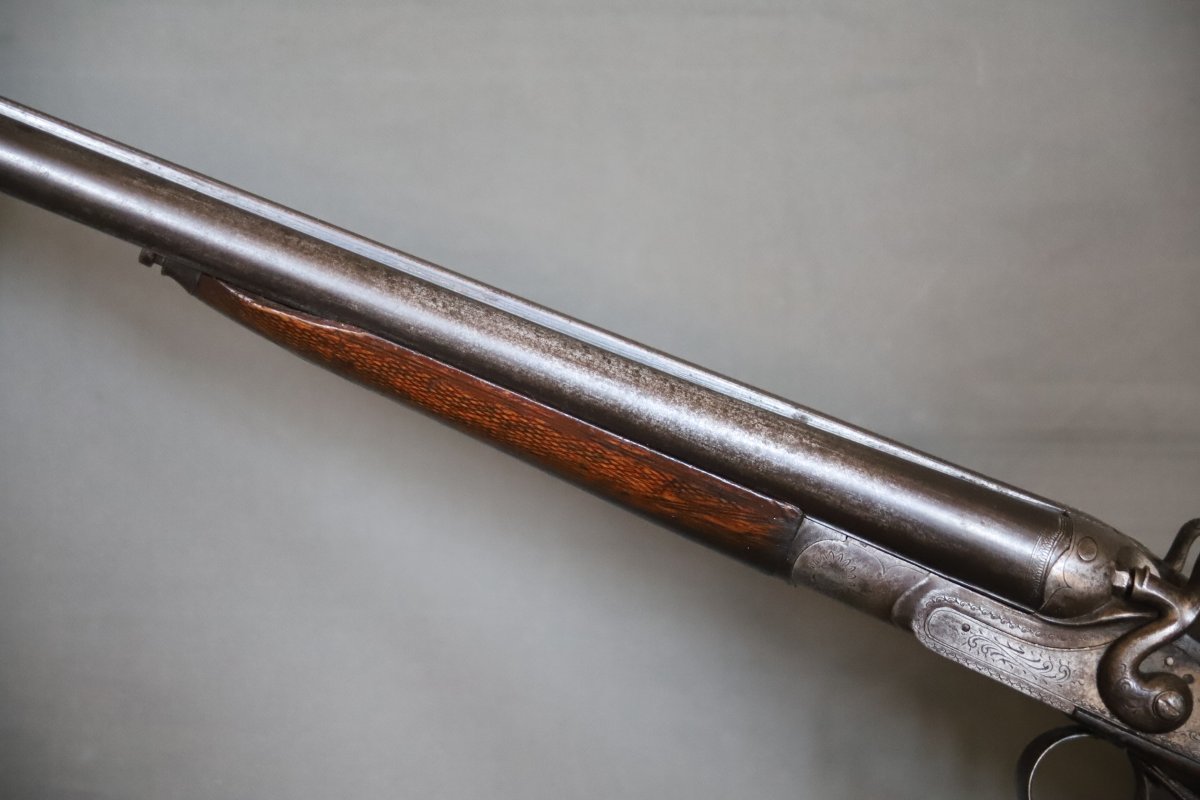 Fusil De Chasse Calibre 16/65 à Percussion Centrale Et Chiens Extérieurs - Fin 19ème-photo-4