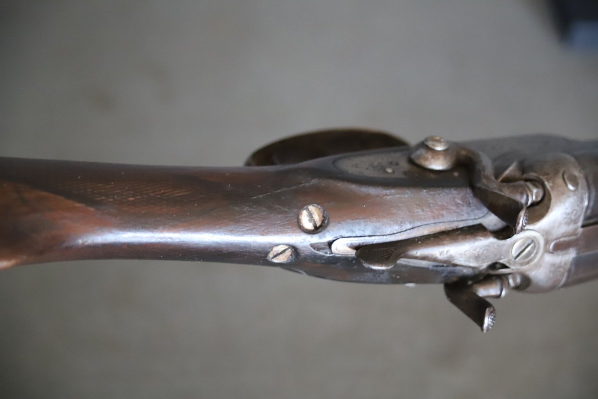 Fusil De Chasse Calibre 16/65 à Percussion Centrale Et Chiens Extérieurs - Fin 19ème-photo-6