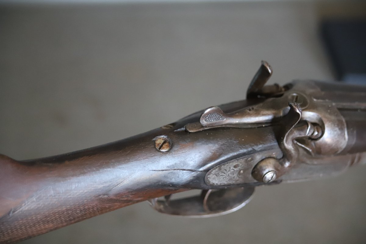 Fusil De Chasse Calibre 16/65 à Percussion Centrale Et Chiens Extérieurs - Fin 19ème-photo-7