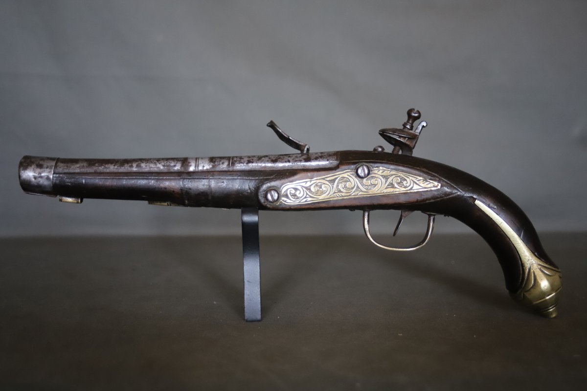 Algerian Flintlock Pistol - North Africa, Algeria, 19th Century-photo-2
