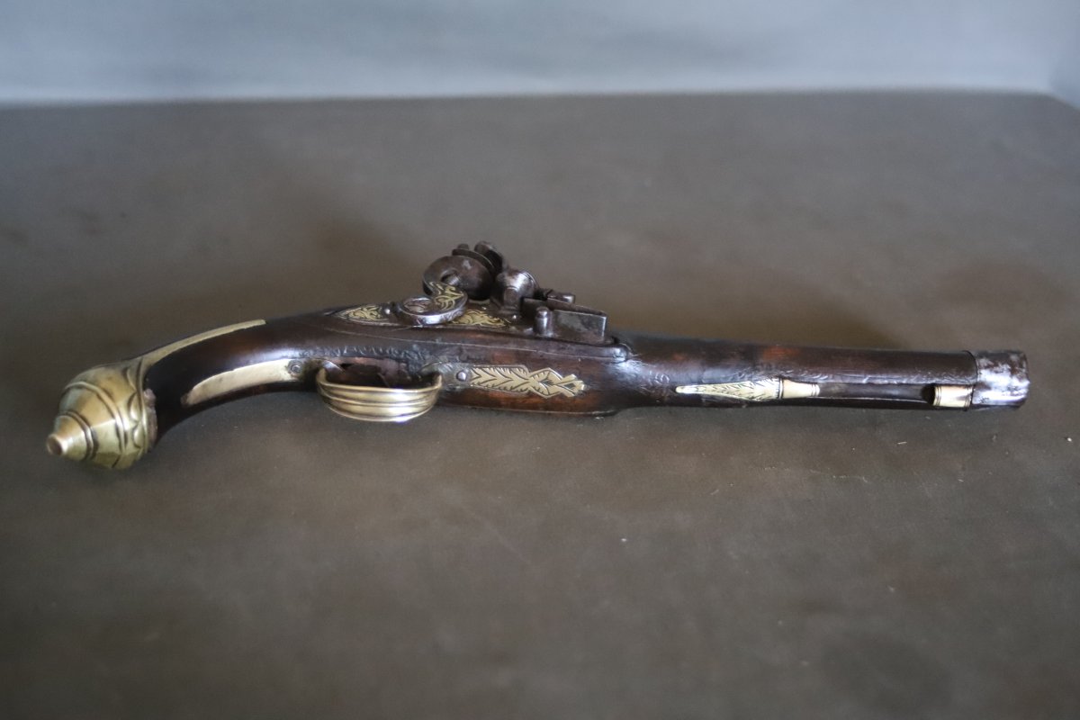 Algerian Flintlock Pistol - North Africa, Algeria, 19th Century-photo-1