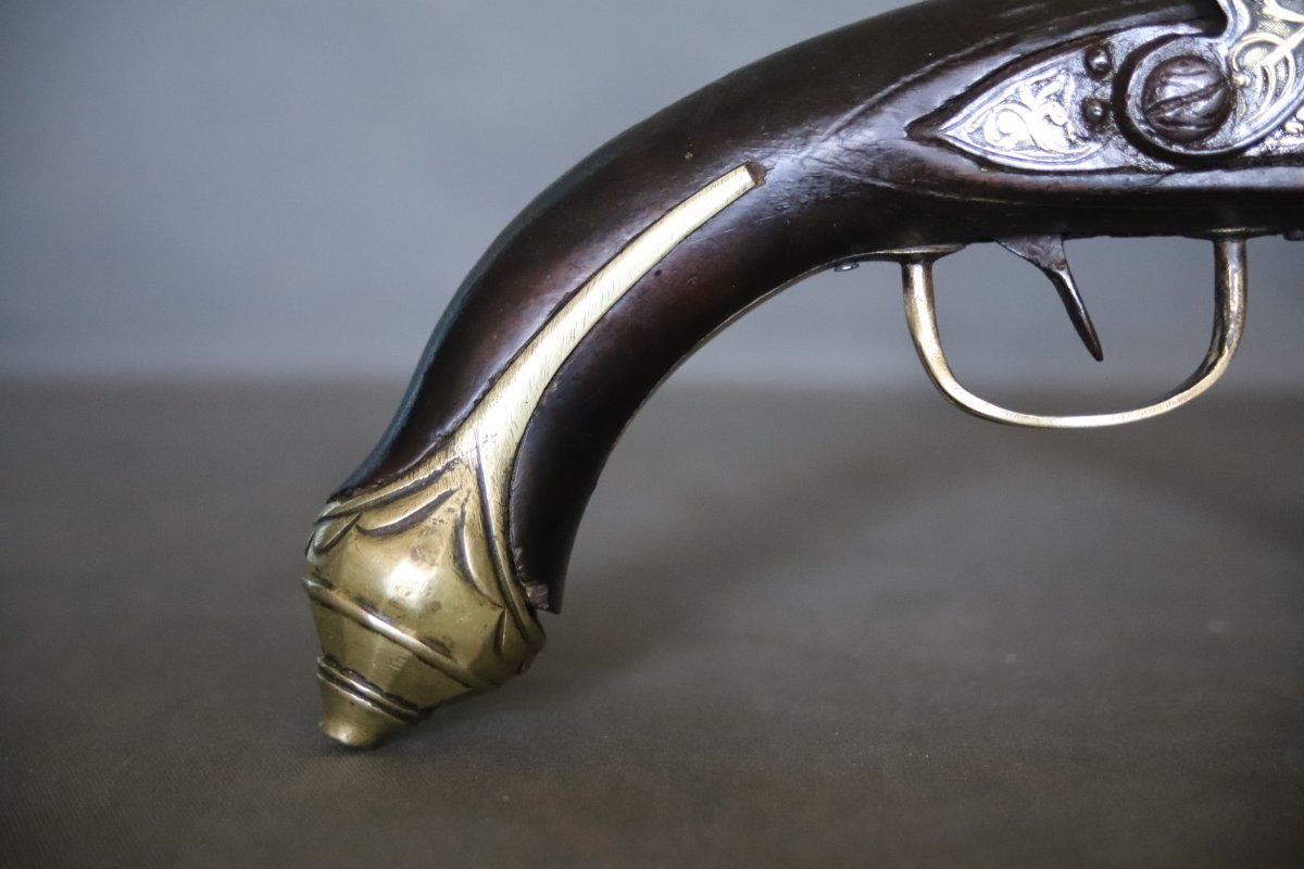 Algerian Flintlock Pistol - North Africa, Algeria, 19th Century-photo-2