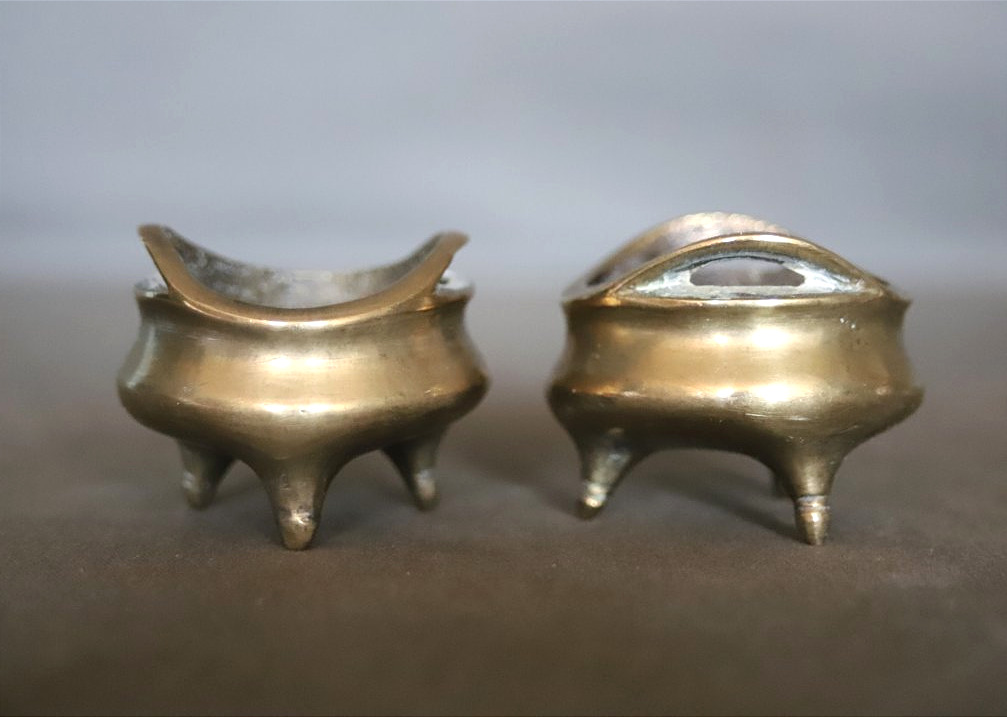 Two Miniature Chinese Bronze Incense Burners - China, Circa 1900 