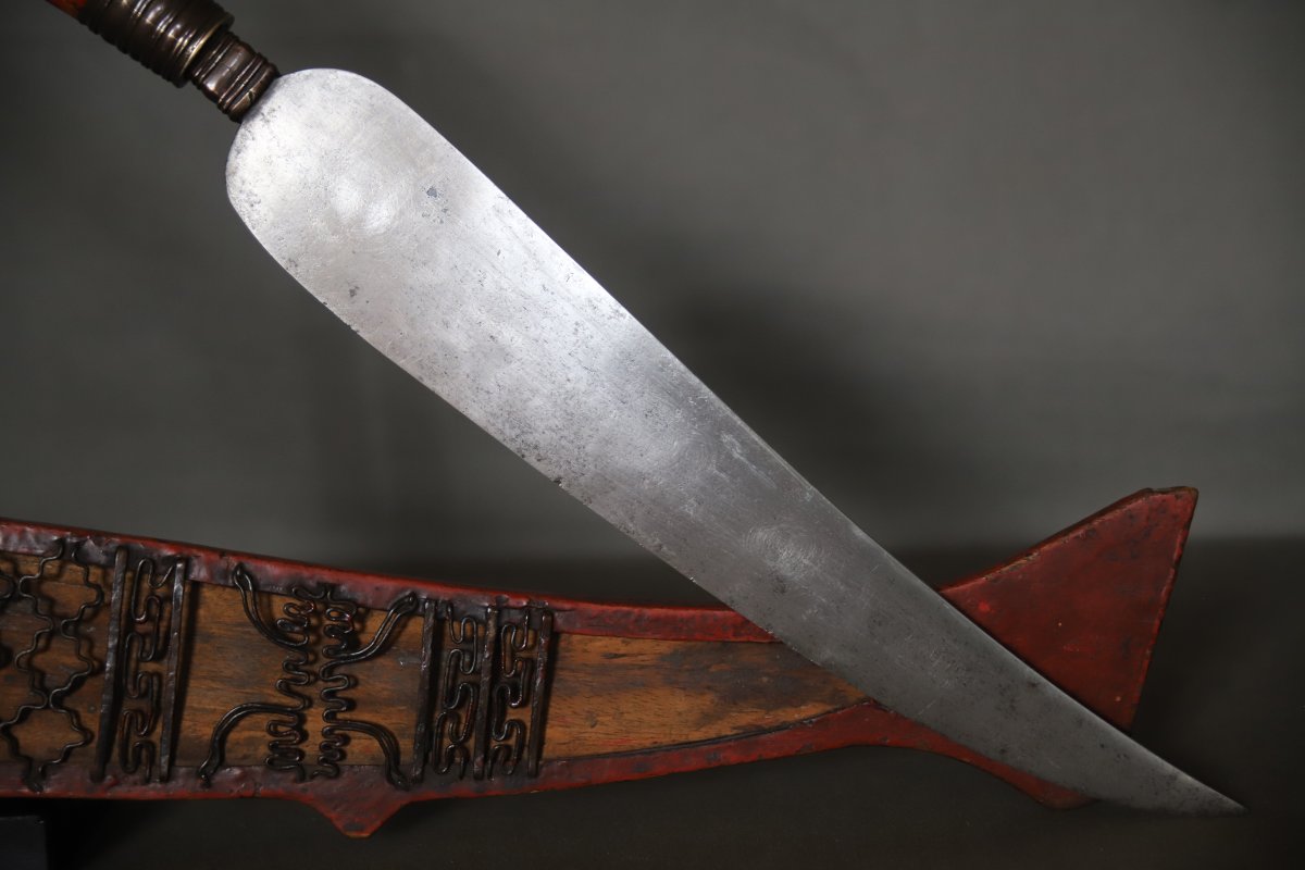A Long Indigenous Taiwanese Dagger Known As A "lalaw"—formosa (taiwan), Early 20th Century Or Earlier-photo-5