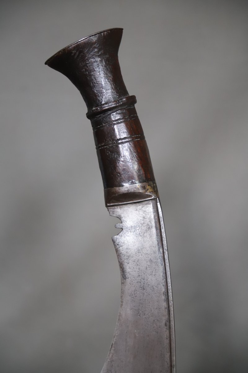Grand couteau Népalais dit kukuri  de type militaire- Népal, fin 19ème 1ère moitié 20ème siècle-photo-4