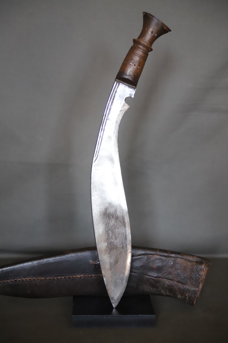 Couteau Népalais dit kukri de type militaire- Népal, fin 19ème 1ère moitié 20ème siècle-photo-4