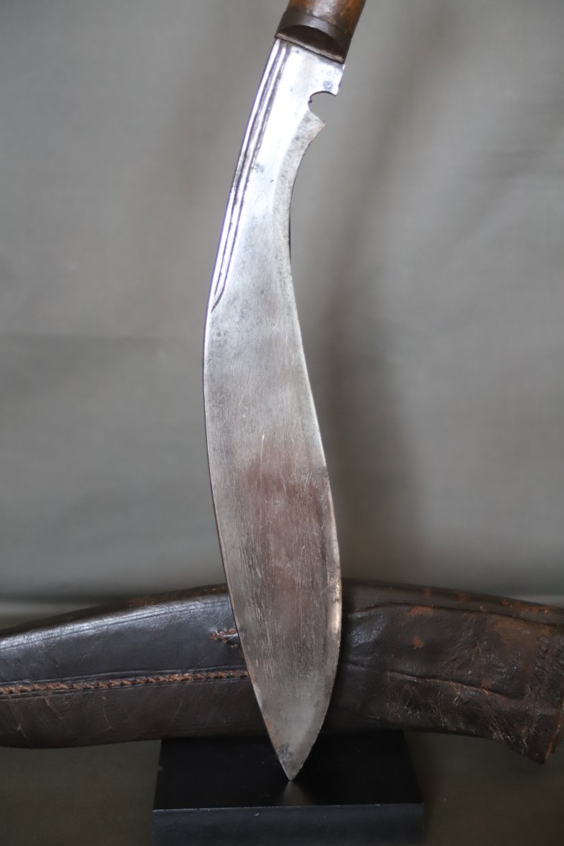 Couteau Népalais dit kukri de type militaire- Népal, fin 19ème 1ère moitié 20ème siècle-photo-4