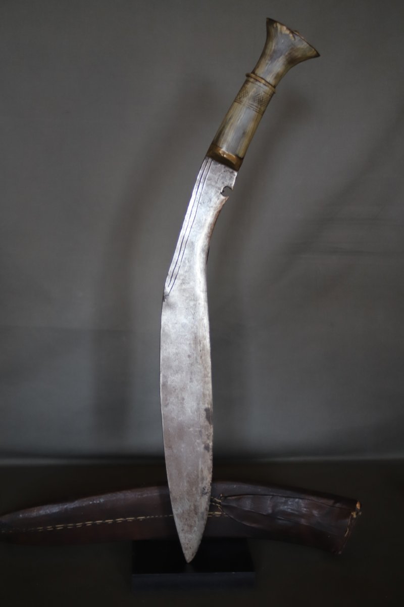 Ancien grand couteau Népalais dit kukri (kukuri) - Népal, 20ème siècle-photo-4