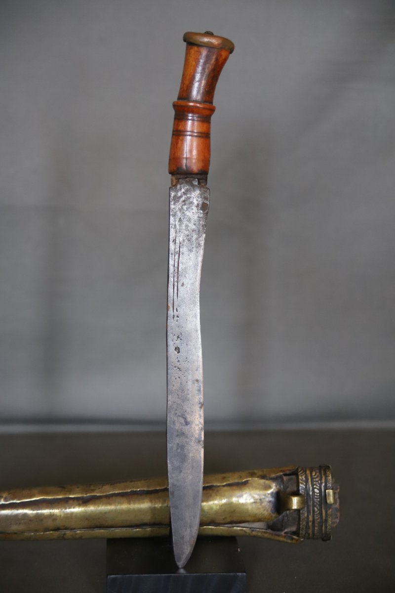 Un couteau utilitaire Népélais dans le style des kukris - népal, 19ème début 20ème siècle-photo-3