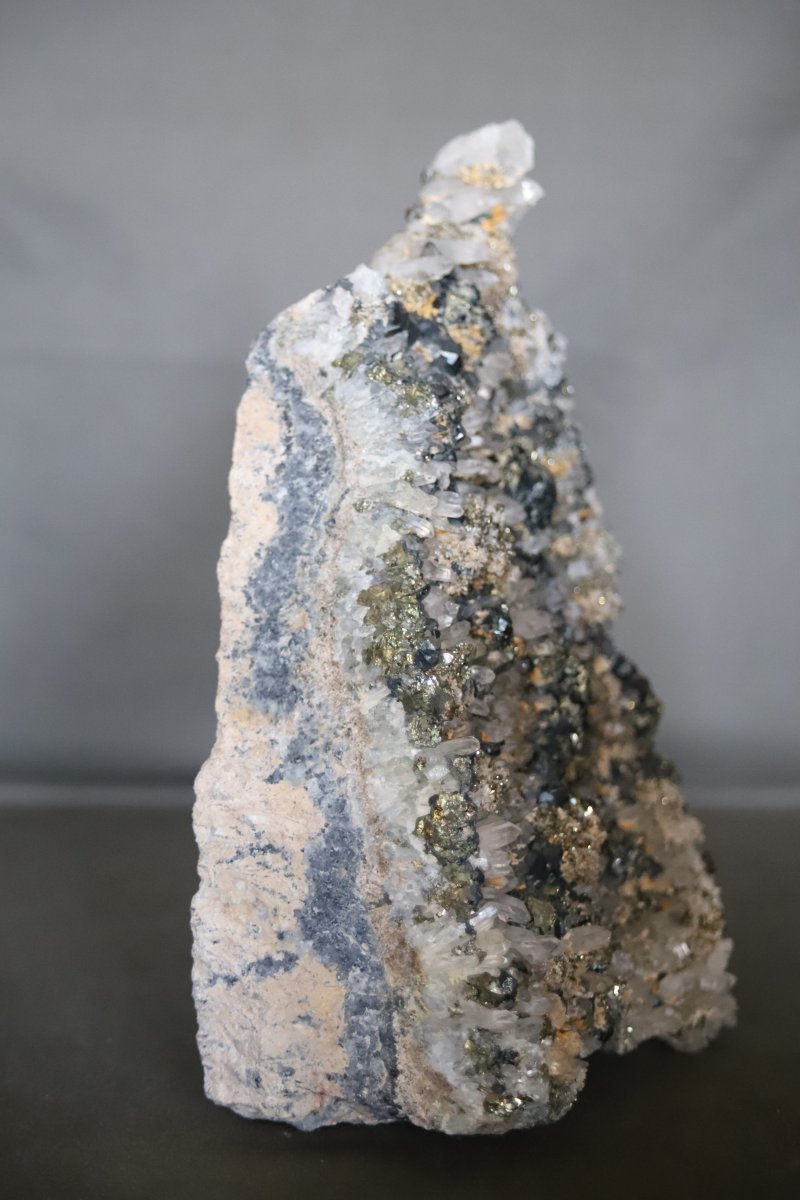 Mineralogy: Minerals, Mineral, Quartz, Pyrite, Hematite - Bulgaria, 4.145 Kg-photo-1