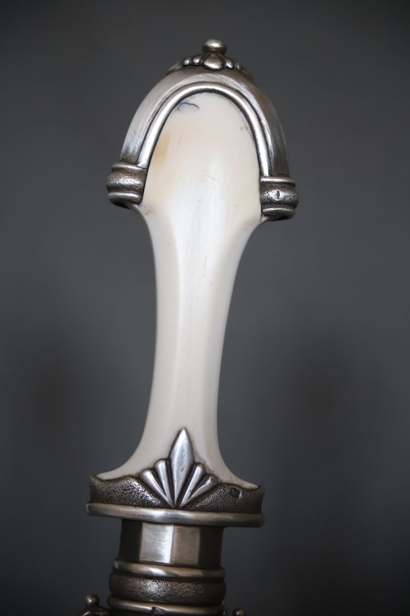 Dague Marocaine dite koumya, en argent et ivoire - Maroc, circa 1940-photo-3
