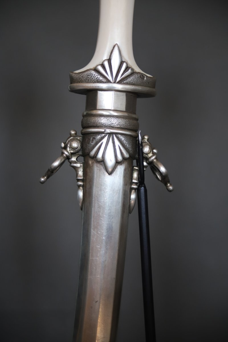 Dague Marocaine dite koumya, en argent et ivoire - Maroc, circa 1940-photo-4