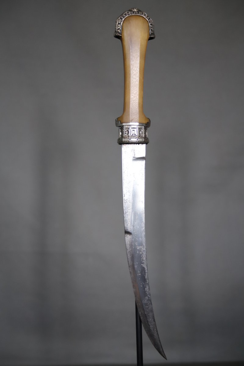  Moroccan Dagger Known As A "koumya," Silver And Horn - Morocco, Late 19th To Early 20th-photo-4