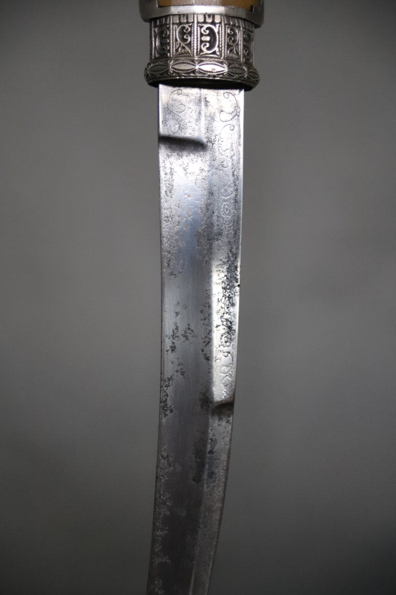  Moroccan Dagger Known As A "koumya," Silver And Horn - Morocco, Late 19th To Early 20th-photo-6