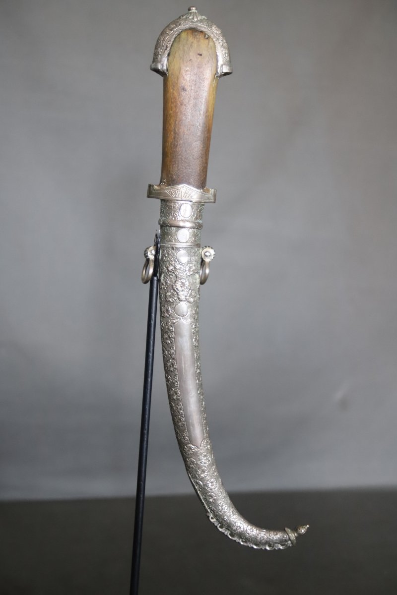  Moroccan Dagger Known As A "koumya," Silver, Gold, And Light-colored Horn - Morocco, Late 19th To Early 20th Century-photo-2