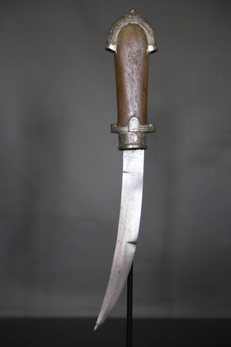  Moroccan Dagger Known As A "koumya," Silver, Gold, And Light-colored Horn - Morocco, Late 19th To Early 20th Century-photo-4