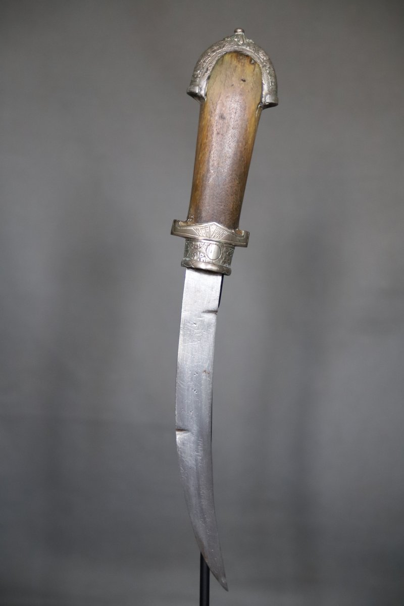  Moroccan Dagger Known As A "koumya," Silver, Gold, And Light-colored Horn - Morocco, Late 19th To Early 20th Century-photo-1