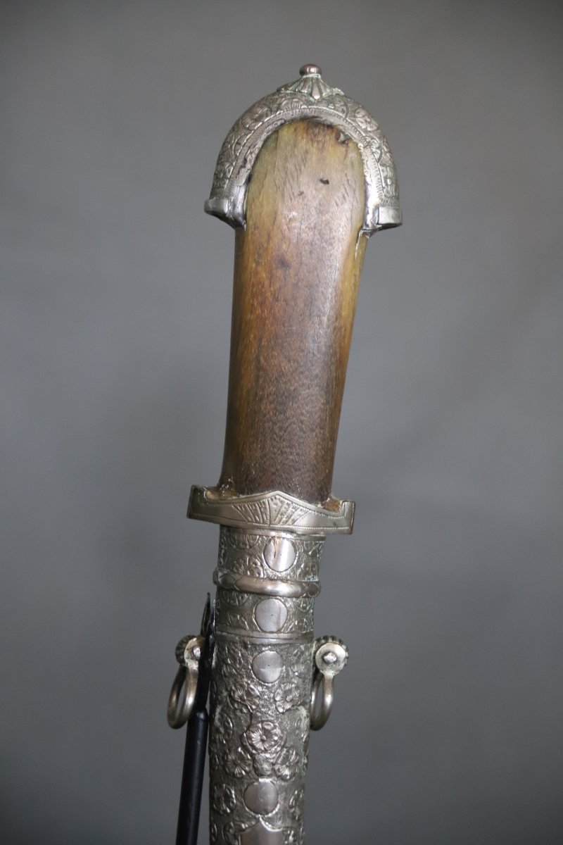 Moroccan Dagger Known As A "koumya," Silver, Gold, And Light-colored Horn - Morocco, Late 19th To Early 20th Century-photo-4