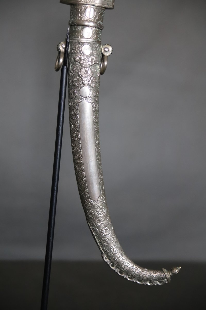  Moroccan Dagger Known As A "koumya," Silver, Gold, And Light-colored Horn - Morocco, Late 19th To Early 20th Century-photo-5