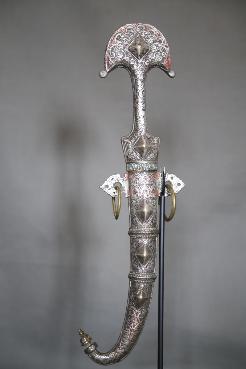 Dague Marocaine dite koumya "chapeau de gendarme" - Sud du Maroc, 19ème siècle  -photo-2