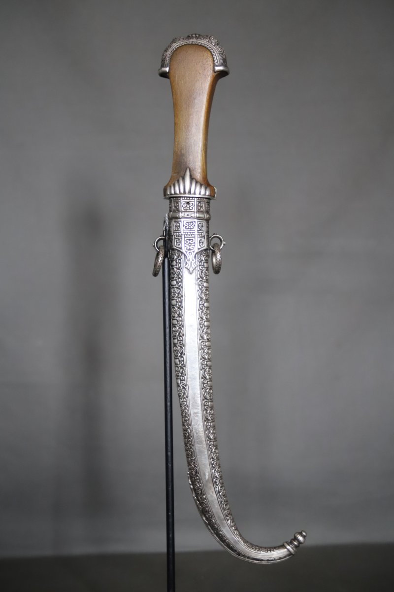 Dague Marocaine Dite Koumya, Argent Et Corne Blonde - Maroc, fin 19ème début 20ème -photo-3
