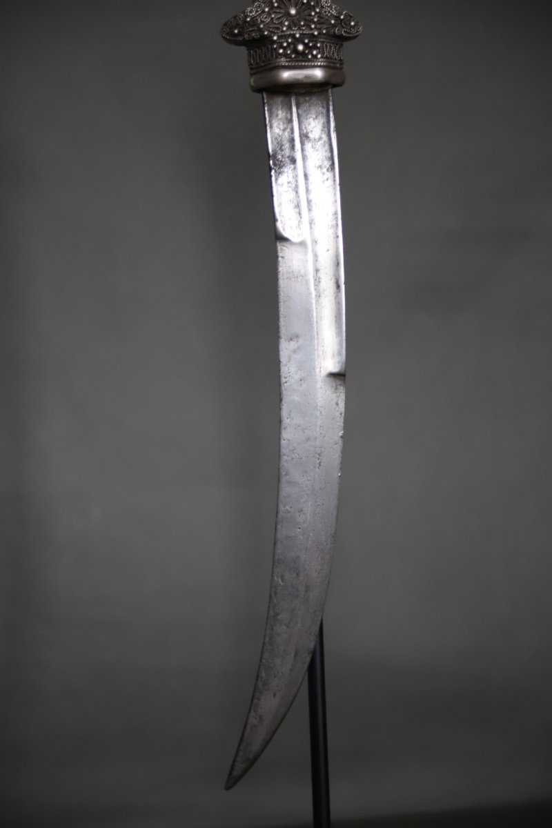 Moroccan Dagger Known As A "koumya," Silver And Light-colored Horn - Morocco, Late 19th To Early 20th Century-photo-5