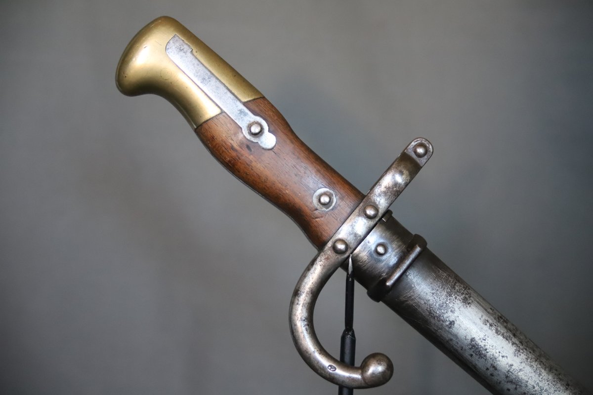  Baïonnette Française modèle gras 1874 - France, datée 1878-photo-3