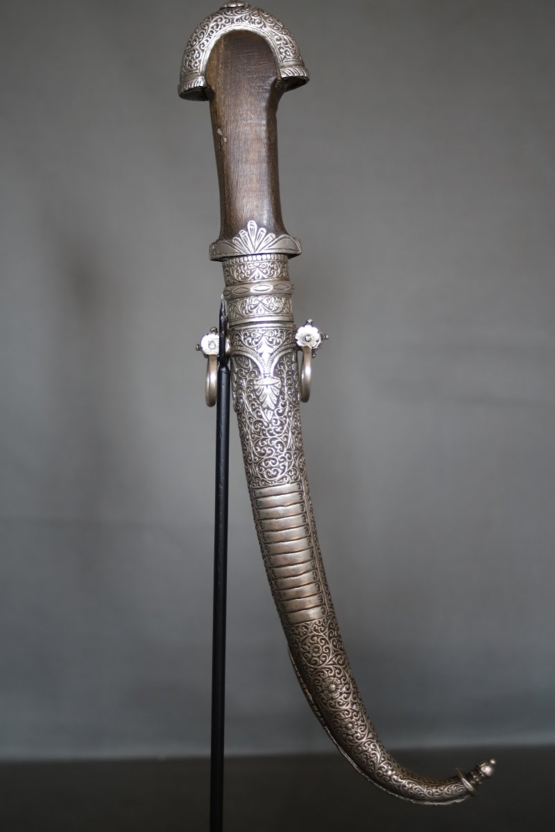 Dague Marocaine Dite Koumya , Argent Et Corne Blonde - Maroc, fin 19ème début 20ème siècle-photo-2
