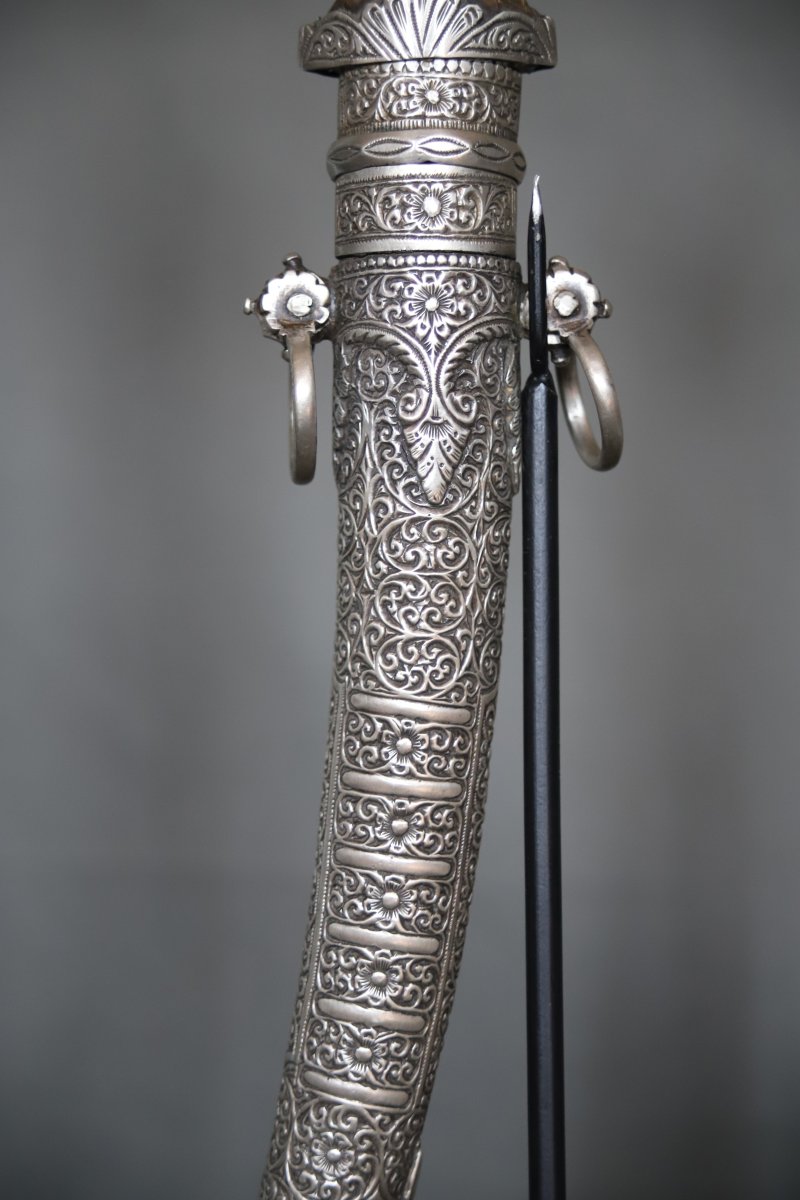 Dague Marocaine Dite Koumya , Argent Et Corne Blonde - Maroc, fin 19ème début 20ème siècle-photo-2