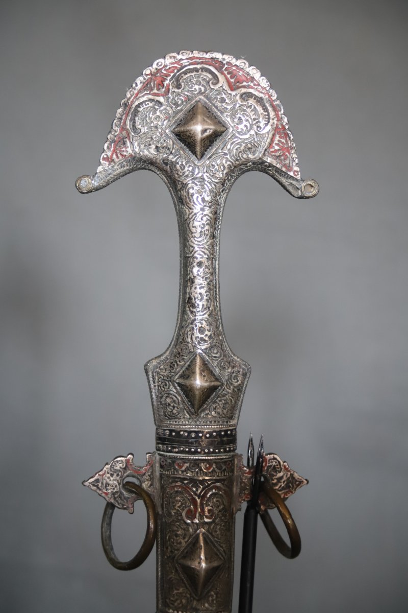 Dague Marocaine dite koumya "chapeau de gendarme" - Sud du Maroc, 19ème siècle  -photo-1
