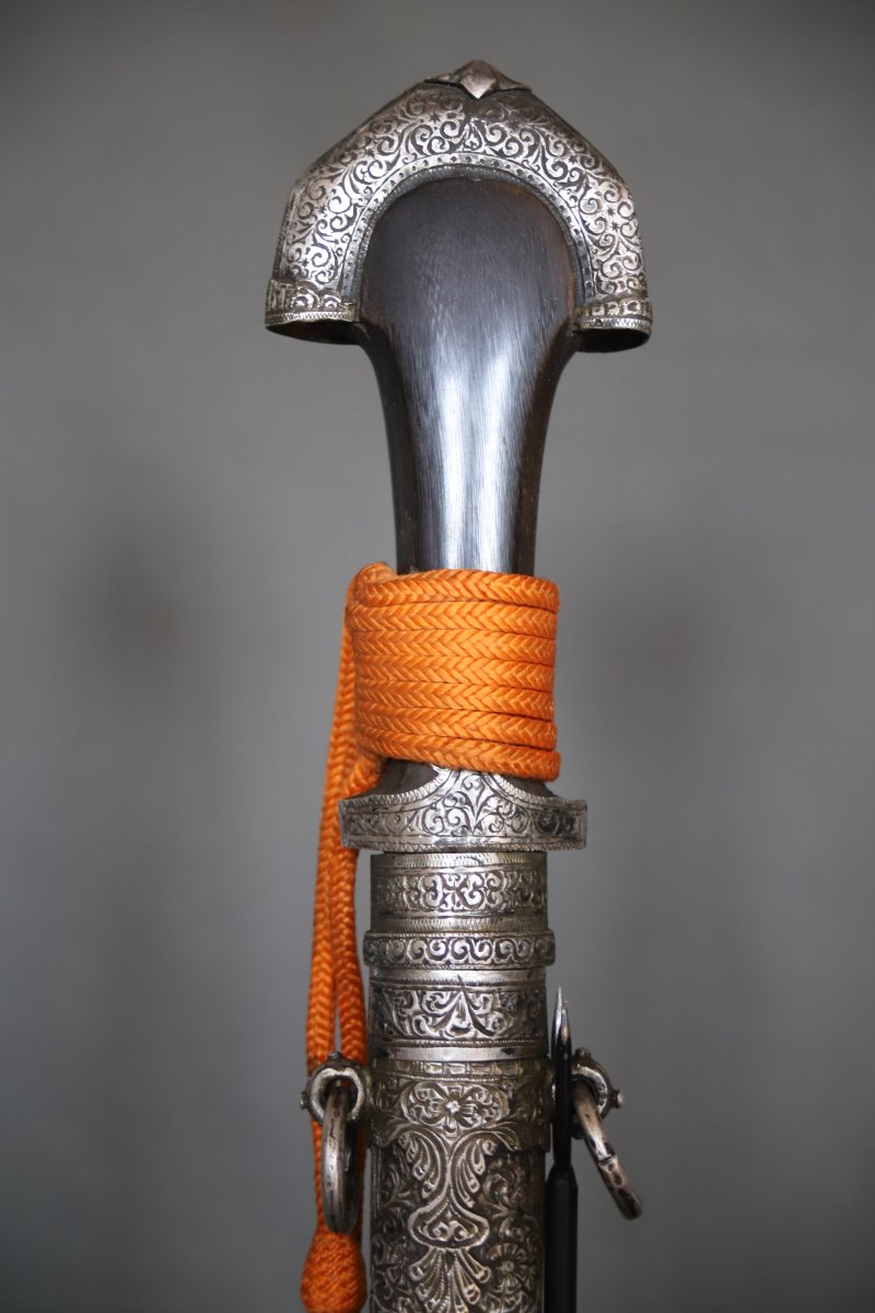 Dague Marocaine Dite Koumya , Argent Et Corne - Maroc, fin 19ème début 20ème siècle  -photo-1