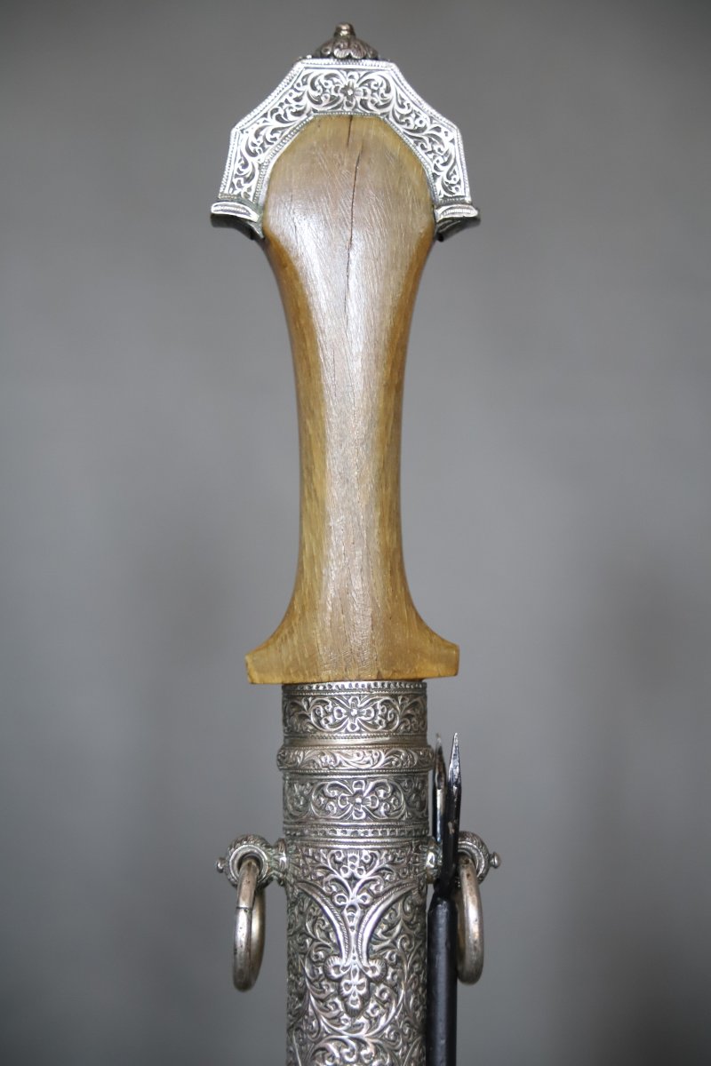 Moroccan Dagger Known As A "koumya," Silver, Gold, And Light-colored Horn - Morocco, Late 19th To Early 20th Century-photo-2