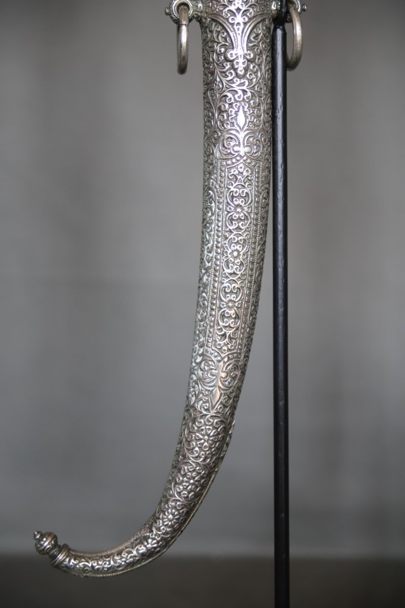 Moroccan Dagger Known As A "koumya," Silver, Gold, And Light-colored Horn - Morocco, Late 19th To Early 20th Century-photo-5