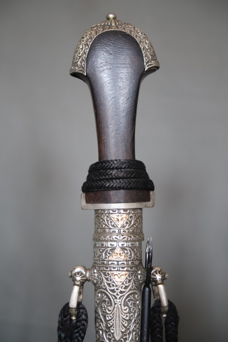 Moroccan Dagger Known As A "koumya," Silver, Gold, And Wood - Morocco, Late 19th To Early 20th Century-photo-2