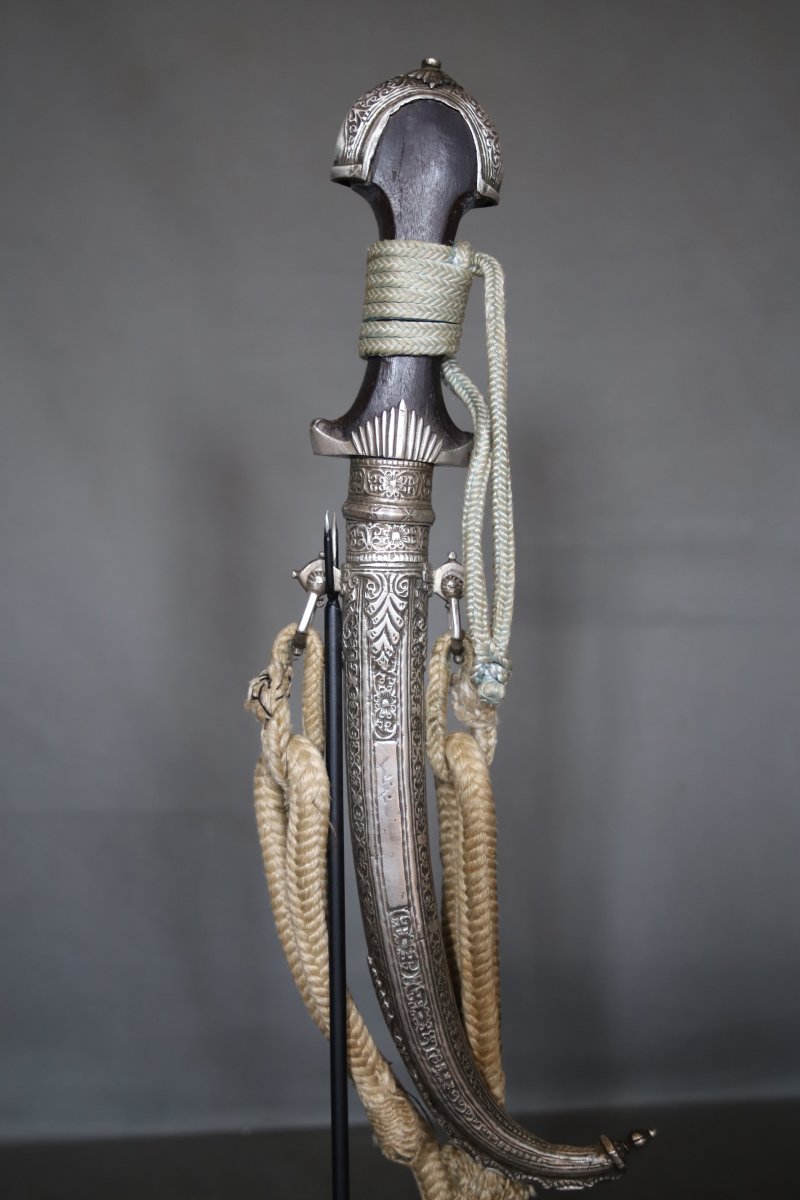 Moroccan Dagger Known As A "koumya," Silver And Wood - Morocco, Circa 1900-photo-2
