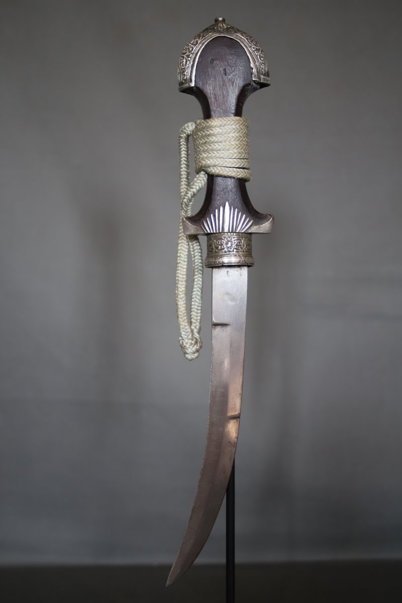 Moroccan Dagger Known As A "koumya," Silver And Wood - Morocco, Circa 1900-photo-4