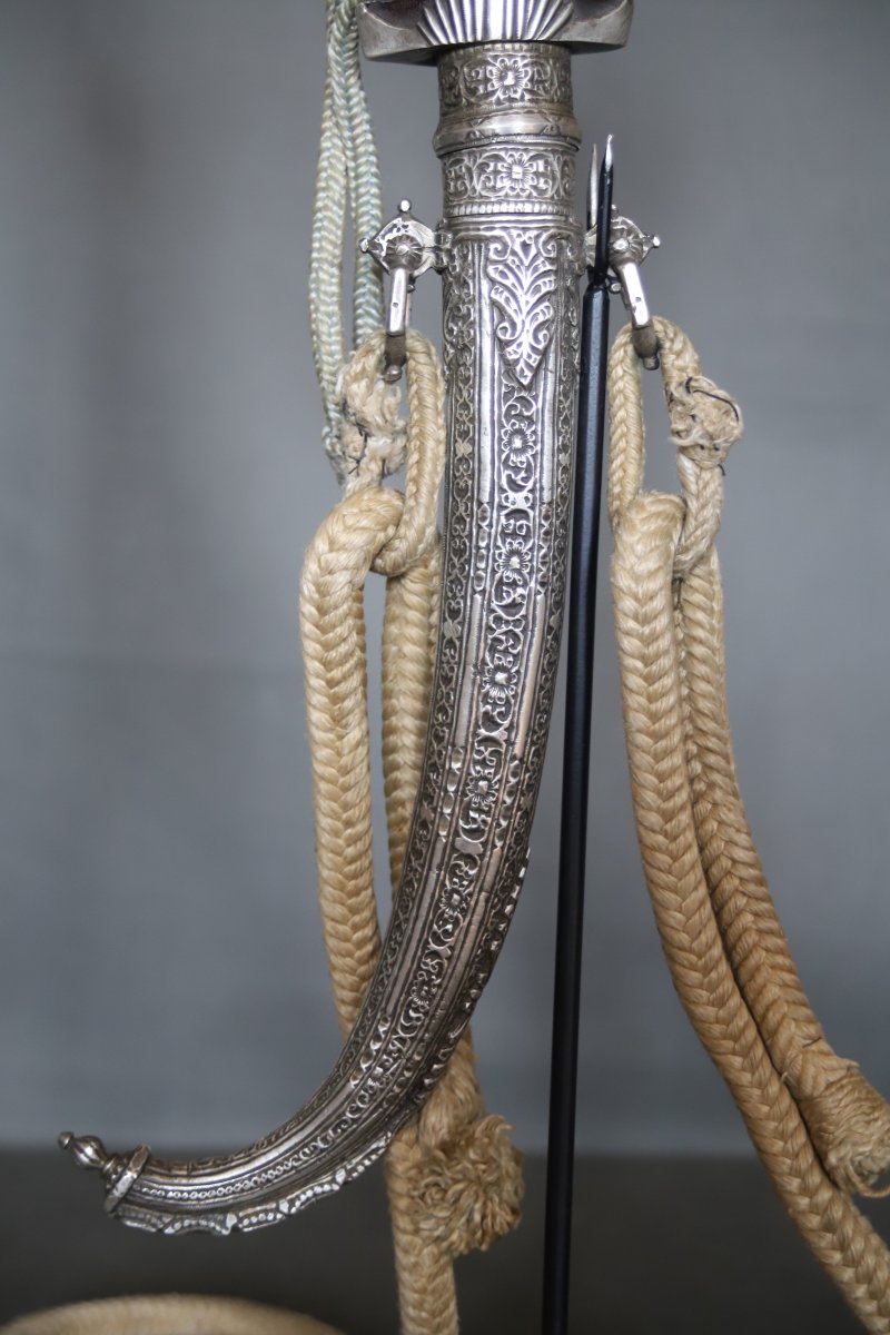 Moroccan Dagger Known As A "koumya," Silver And Wood - Morocco, Circa 1900-photo-5