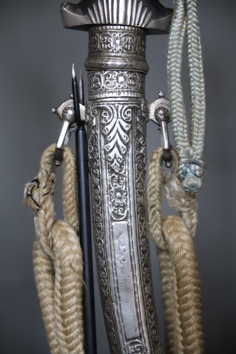Moroccan Dagger Known As A "koumya," Silver And Wood - Morocco, Circa 1900-photo-6