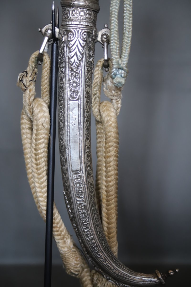 Moroccan Dagger Known As A "koumya," Silver And Wood - Morocco, Circa 1900-photo-7