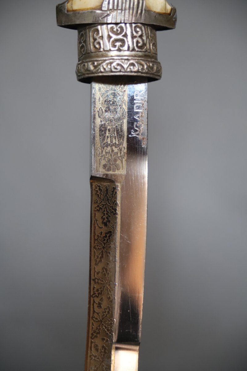 Dague marocaine en argent dite koumya - Maroc, Agadir, milieu 20ème siècle-photo-4