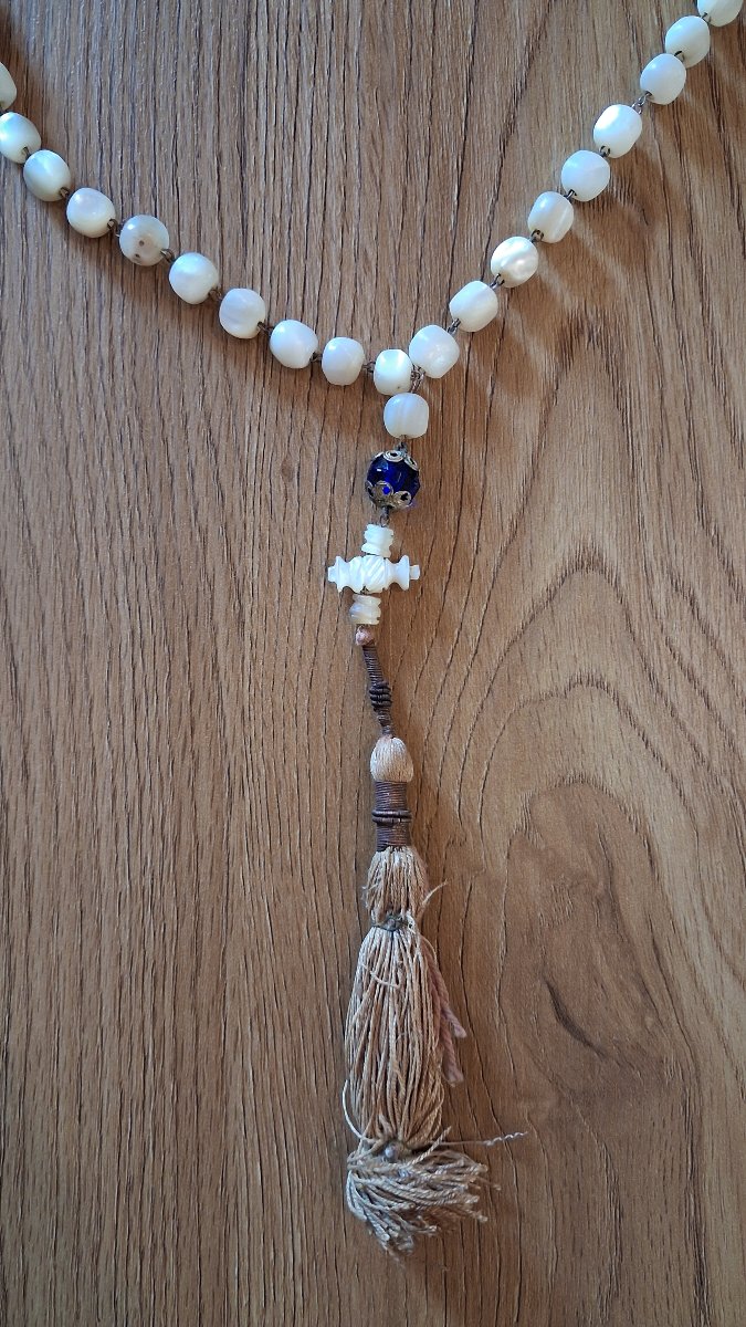 Grand chapelet Orthodoxe Grec en perles de nacre et verroterie - Grèce, 19ème siècle-photo-3